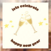 Autocollant Pour Fenêtre Salles de champagne Message de Nouvel An (Feuille 2)