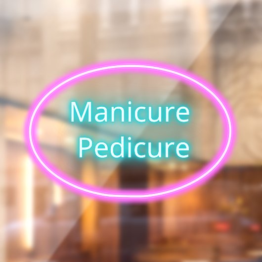 Autocollant Pour Fenêtre Salon à ongles Manucures pédicures bleu rose (Feuille 2)