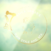 Autocollant Pour Fenêtre Salon de beauté Golden and Black (Feuille 3)