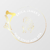 Autocollant Pour Fenêtre Salon de beauté Golden and Black (Feuille)