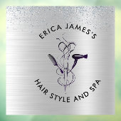 Autocollant Pour Fenêtre Salon de beauté Parties scintillant argent (Feuille 3)