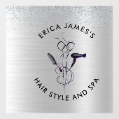 Autocollant Pour Fenêtre Salon de beauté Parties scintillant argent (Feuille)