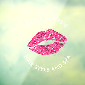 Autocollant Pour Fenêtre Salon de beauté turquoise Green Lips (Feuille 3)