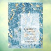 Autocollant Pour Fenêtre Salon de coiffure Blue Gold Marble (Feuille 3)