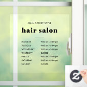 Autocollant Pour Fenêtre Salon de coiffure Heures d'ouverture simples Entre (Maison)