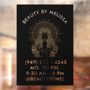 Autocollant Pour Fenêtre Salon de Coiffure Maquillage Ongles Céleste Tarot 