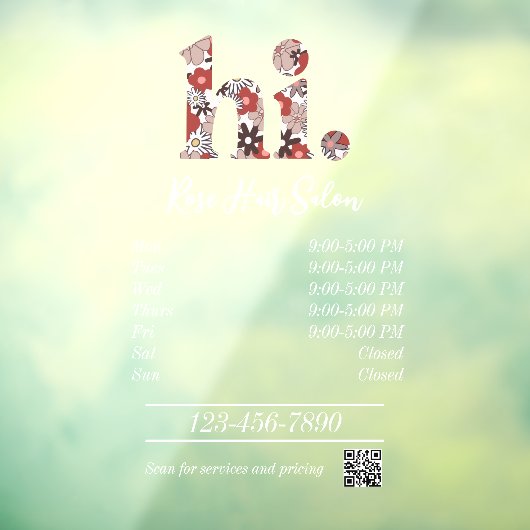 Autocollant Pour Fenêtre Salon de coiffure Ouvert (Feuille 3)