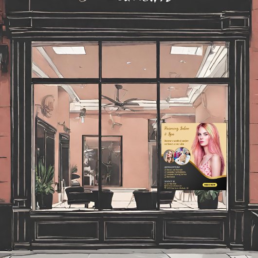 Autocollant Pour Fenêtre Salon de coiffure personnalisé Spa Coupe Teinture 