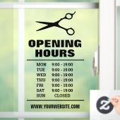 Autocollant Pour Fenêtre Salon de coiffure salon salon heures d'ouverture F (Maison)