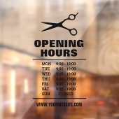 Autocollant Pour Fenêtre Salon de coiffure salon salon heures d'ouverture F (Feuille 2)