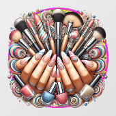 Autocollant Pour Fenêtre Salon de manucure et de maquillage (Feuille)