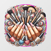 Autocollant Pour Fenêtre Salon de manucure et de maquillage (Feuille)