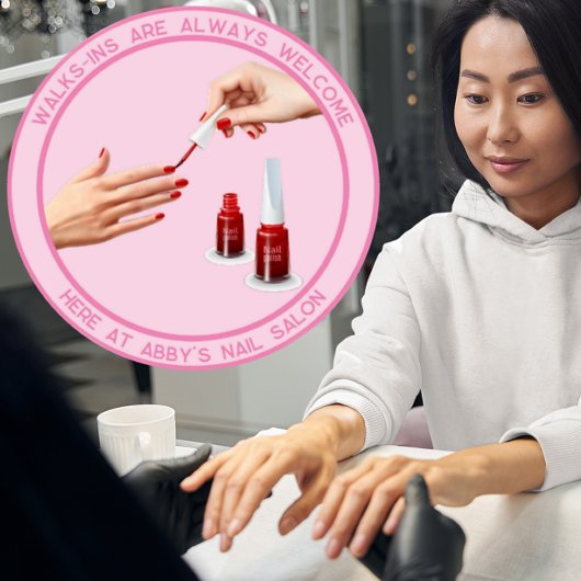 Autocollant Pour Fenêtre Salon de manucure personnalisé Les entrées sont le