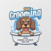 Autocollant Pour Fenêtre Salon de toilettage des chiens (Feuille)