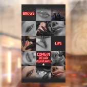Autocollant Pour Fenêtre Salon Spa Brows Lips Venir Revigorer (Feuille 2)