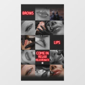 Autocollant Pour Fenêtre Salon Spa Brows Lips Venir Revigorer (Feuille)