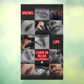 Autocollant Pour Fenêtre Salon Spa Sourcils Lèvres Venez Vous Détendre Vous (Feuille 3)