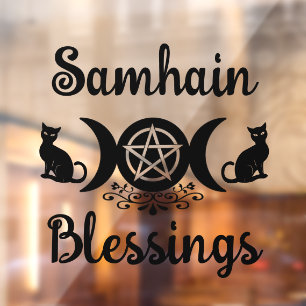 Autocollant Pour Fenêtre Samhain Bénédictions Halloween celtique Wiccan