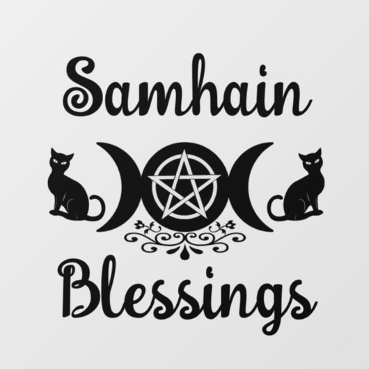 Autocollant Pour Fenêtre Samhain Bénédictions Halloween celtique Wiccan (Feuille)