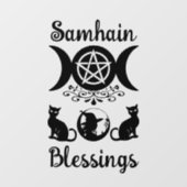 Autocollant Pour Fenêtre Samhain Bénédictions Halloween celtique Wiccan (Feuille)