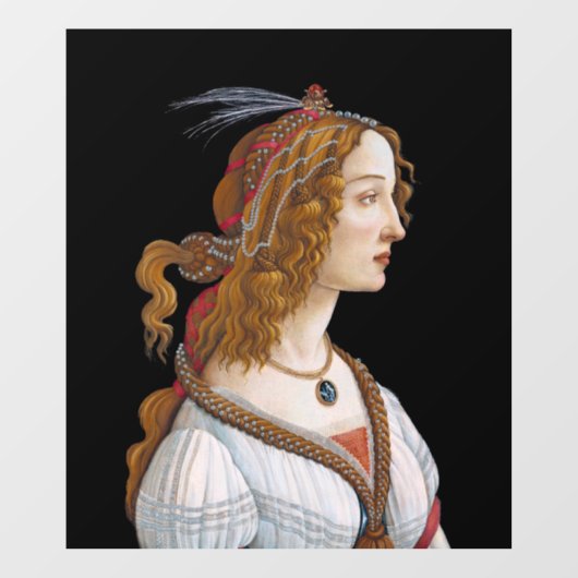 Autocollant Pour Fenêtre Sandro Botticelli - Portrait de Simonetta Vespucci (Feuille)