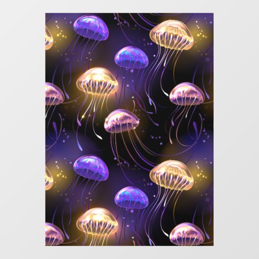 Autocollant Pour Fenêtre Sans joint avec méduse éclatante (Feuille)