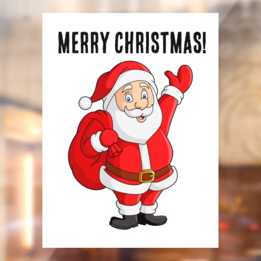 AUTOCOLLANT POUR FENÊTRE SANTA CLAUS MERRY CHRISTMAS FENÊTRE CLAIR (Feuille 2)