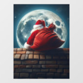 Autocollant Pour Fenêtre Santa Clause Shimmergeant Down Chimney (Feuille)
