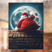 Autocollant Pour Fenêtre Santa Clause Shimmergeant Down Chimney (Feuille 2)