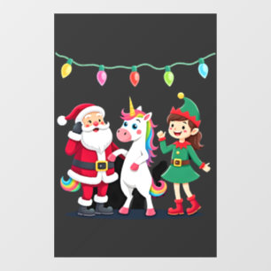 Autocollant Pour Fenêtre Santa en train de faire le dab Elfe Licorne Noël E