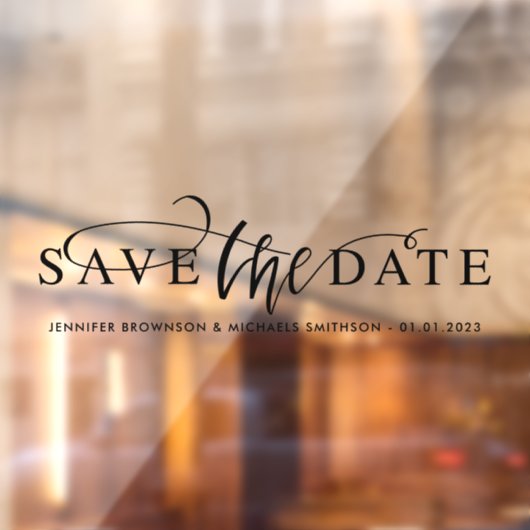 Autocollant Pour Fenêtre Save the date wedding car (Feuille 2)