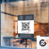Autocollant Pour Fenêtre Scan Code QR | Logo Professionnel d'Entreprise (Fenêtre de café)