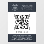 Autocollant Pour Fenêtre Scan Code QR | Logo Professionnel d'Entreprise (Feuille)