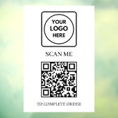 Autocollant Pour Fenêtre Scan de code QR pour commander | Affichage du logo (Feuille 3)