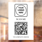 Autocollant Pour Fenêtre Scan de code QR pour commander | Affichage du logo (Feuille 2)