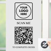Autocollant Pour Fenêtre Scan de code QR pour commander | Affichage du logo (Maison)