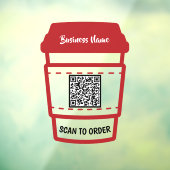Autocollant Pour Fenêtre Scan QR Code Restaurant Café Commande Menu Fenêtre (Feuille 3)
