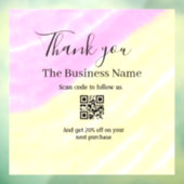 Autocollant Pour Fenêtre Scan QR to follow us thank you discount code pink (Feuille 3)