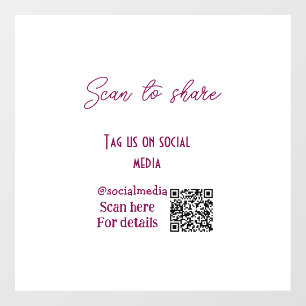 Autocollant Pour Fenêtre Scannez pour partager taguez-nous sur le code QR s
