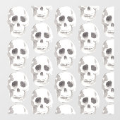 Autocollant Pour Fenêtre Scary Scull Black & White Pattern (Feuille)