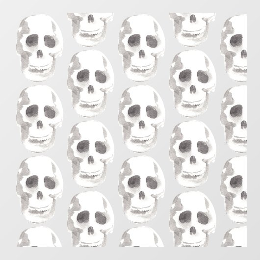 Autocollant Pour Fenêtre Scary Scull Black & White Pattern (Feuille)