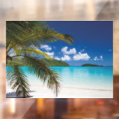 Autocollant Pour Fenêtre Scène De Plage Tropicale (Feuille 2)