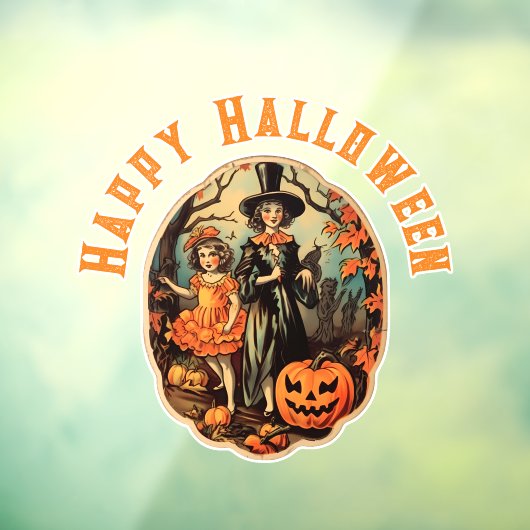 Autocollant Pour Fenêtre Scène d'Halloween vintage (Feuille 3)