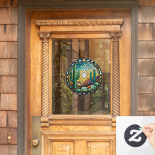 Autocollant Pour Fenêtre Scène du désert de Cactus en verre