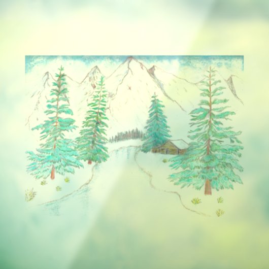 Autocollant Pour Fenêtre Scène hivernale (Feuille 3)