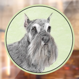 Autocollant Pour Fenêtre Schnauzer (Géant, Standard) Peinture - Art Canin