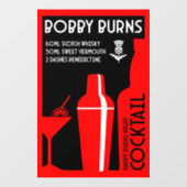 Autocollant Pour Fenêtre Scottish Bobby Burns Whiskey Cocktail (Feuille)