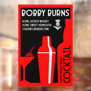 Autocollant Pour Fenêtre Scottish Bobby Burns Whiskey Cocktail