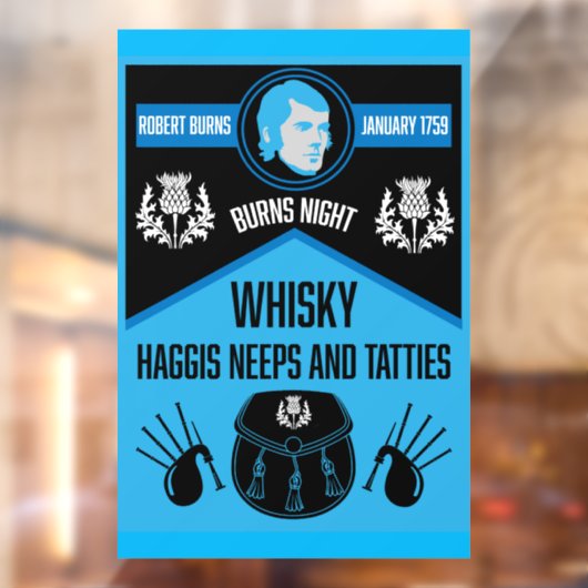 Autocollant Pour Fenêtre Scottish Burns Night Super (Feuille 2)