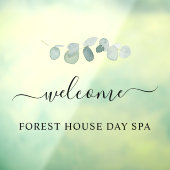 Autocollant Pour Fenêtre Script élégant de bienvenue botanique (Feuille 3)